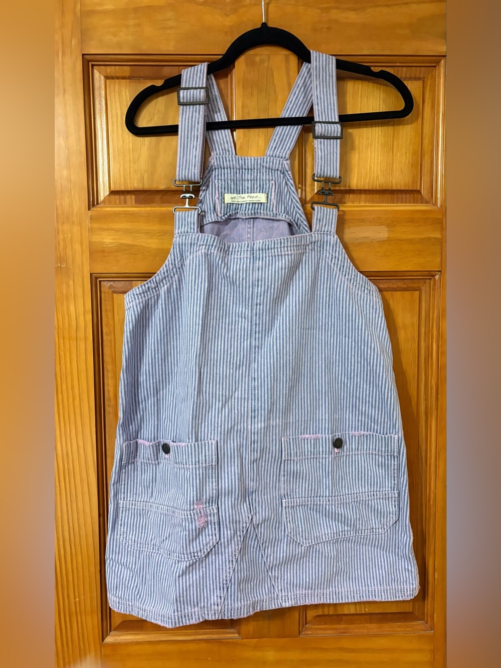 Free People We The Free Overall Smock Mini Top Purple Stripe Size Small